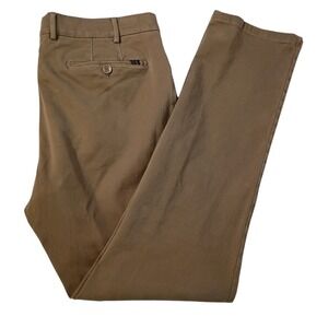 Meyer Dubai Stretch Pants Mens 40 x 33 Brown‎ 5 Pocket Flat Front Organic Cotton